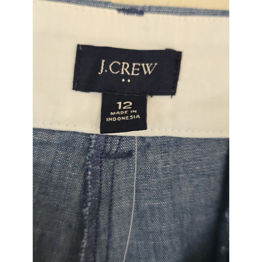 J.Crew Blue Chambray Shorts Womens Size 12 NWT 100% Cotton Casual Summer - Picture 8 of 11